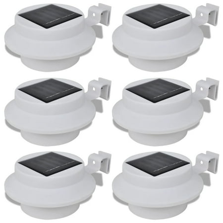 

Outdoor Solar Lamp Set 6 pcs Fence Light Gutter Light White
