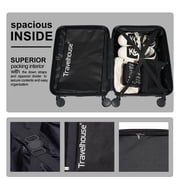 Travelhouse 20 Underseat Hard-Sided Carry-On Luggage, Spinner Wheels, ABS,Black