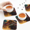 thumbnail image 7 of Pofeuu Colorful Bull Western Man Print Leather Coasters Set of 6, Round Cups Mugs Mat Pad for Home Kitchen Heat Resistant Drink Coasters,Square, 7 of 7