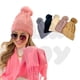 thumbnail image 2 of Gorro de Mujer Gorro Antialérgico de Lana Perla y Pirámide Forrado con Pompón Deng Xun unisex, 2 of 2