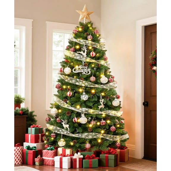 VigorPro 5ft Artificial Christmas Tree with Pinecones - Realistic PVC Xmas Tree for Indoor Decor