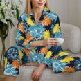 thumbnail image 4 of Wukai Sunflowers Print Women's Pajama Set - Soft Long Sleeve Sleepwear for Comfort and Style-X-Large, 4 of 9