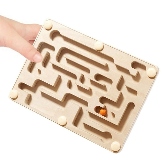 BELOVING Wooden Balance Maze Game Develop Intelligence Brain Teaser Game Wooden Labyrinth