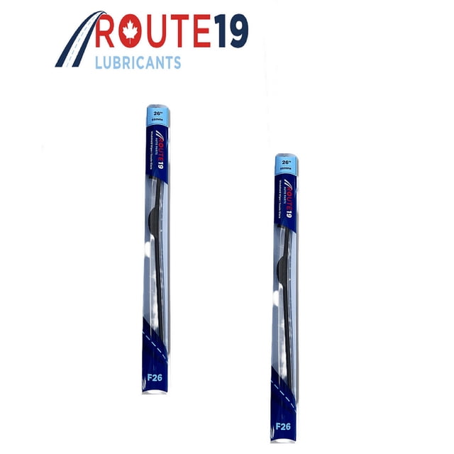 26" Premium 4 Seasons Windshield Rubber J Wiper Blades Kit-2Pcs Multi-Fit