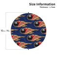thumbnail image 2 of Bingfone Vintage Bowling Ball And Flame Leather Drinks Coasters with Set of 6,Suitable for Home Kitchen,Coffee Cup Coasters Home Gift, 2 of 7
