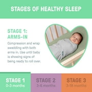 SwaddleMe by Ingenuity Original Swaddle for Baby, 100% Cotton, Improves Sleep & Calms Startle Reflex, 0-3 Months, 1.0 TOG, 2-Pack - Tropical Dino