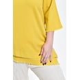 thumbnail image 4 of Blusa de lino corte asimetrico Roman Fashion / Tallas Extras, 0340 (Mostaza) amarillo 36, 4 of 7