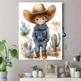 thumbnail image 4 of Qisvanset 12x16 Inch Framed Canvas Wall Art Western Cowboy Theme Little Boys Kids Nursery Room Wall Decor Set, 4 of 8