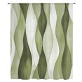 thumbnail image 2 of Sage Green Stripes Sheer Curtains 72 Inch Length, Light Filtering Voile Curtain Panel, Retro Farmhouse Abstract Ripple Rod Pocket Drapes Window Treatments for Living Room Bedroom 52"x72", 2 of 9