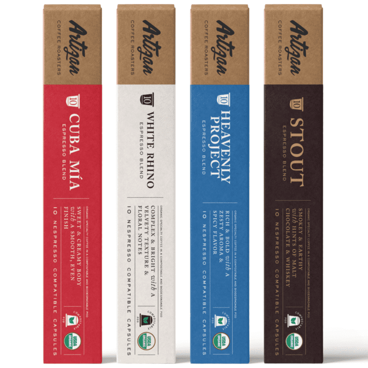 Organic Capsules for Nespresso Original Machines | Artizan Coffee Variety | 40 x Compostable Biodegradable Pods