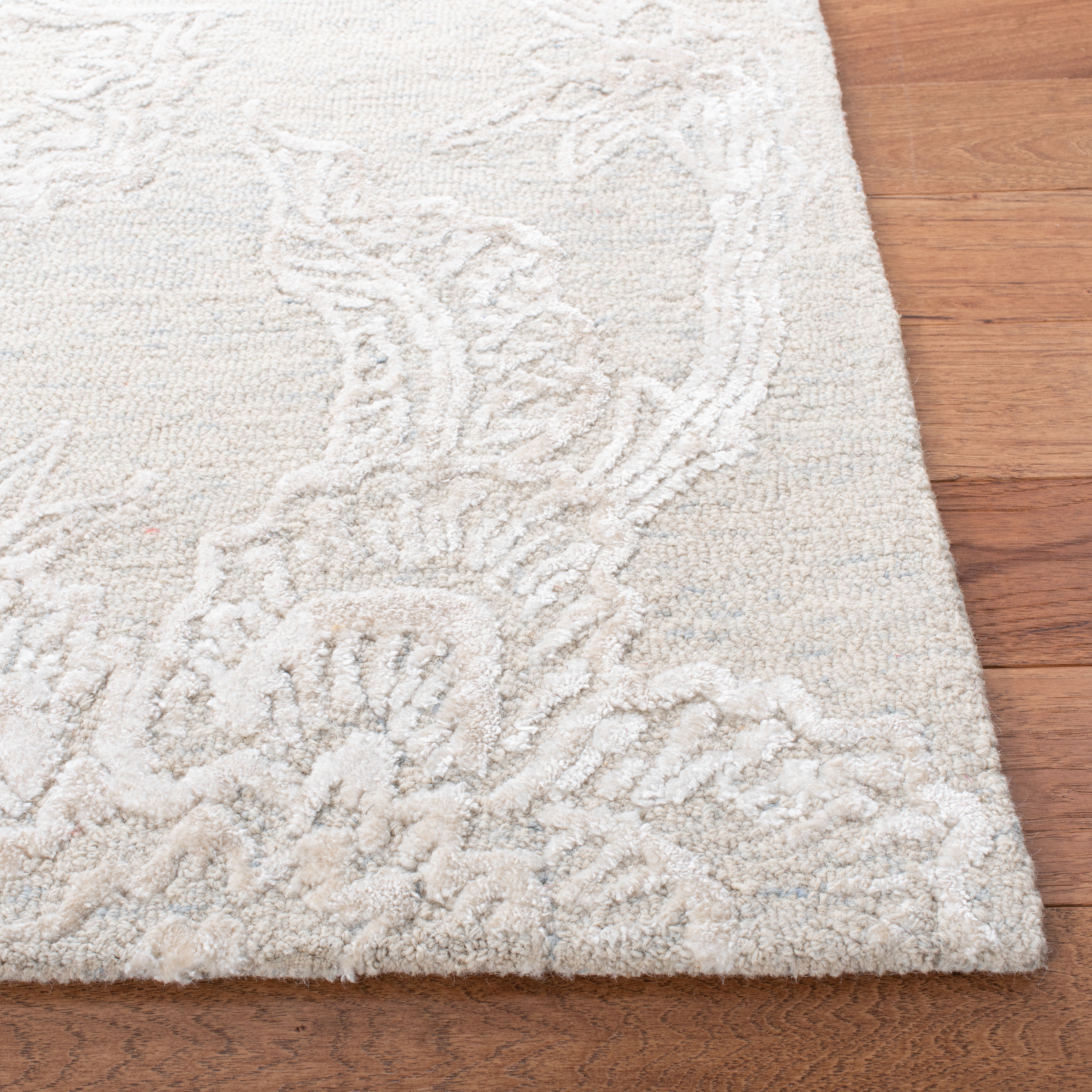 SAFAVIEH Glamour Bernadette Floral Runner Rug, Light Blue/Ivory, 2'3" x 8'