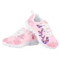 thumbnail image 4 of Pzuqiu Butterfly Pink Tennis Shoes for Girls Size 4 Outdoor Lightweight Running Shoes Casual Hiking Sneakers Comfy Walking Shoes, 4 of 5