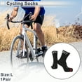 thumbnail image 2 of Calcetines de ciclismo absorbentes de sudor, anti-fricción l Calcetines de bicicleta al aire libre negros unisex 1 par letra, 2 of 6