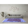thumbnail image 3 of Ahgly Company Machine Washable Indoor Square Abstract Blue Modern Area Rugs, 7' Square, 3 of 4