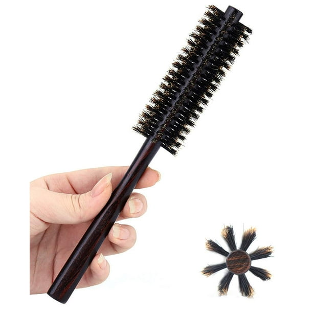 Small Round Boar Bristle Brush for Men & Women's Thin, Short Hair