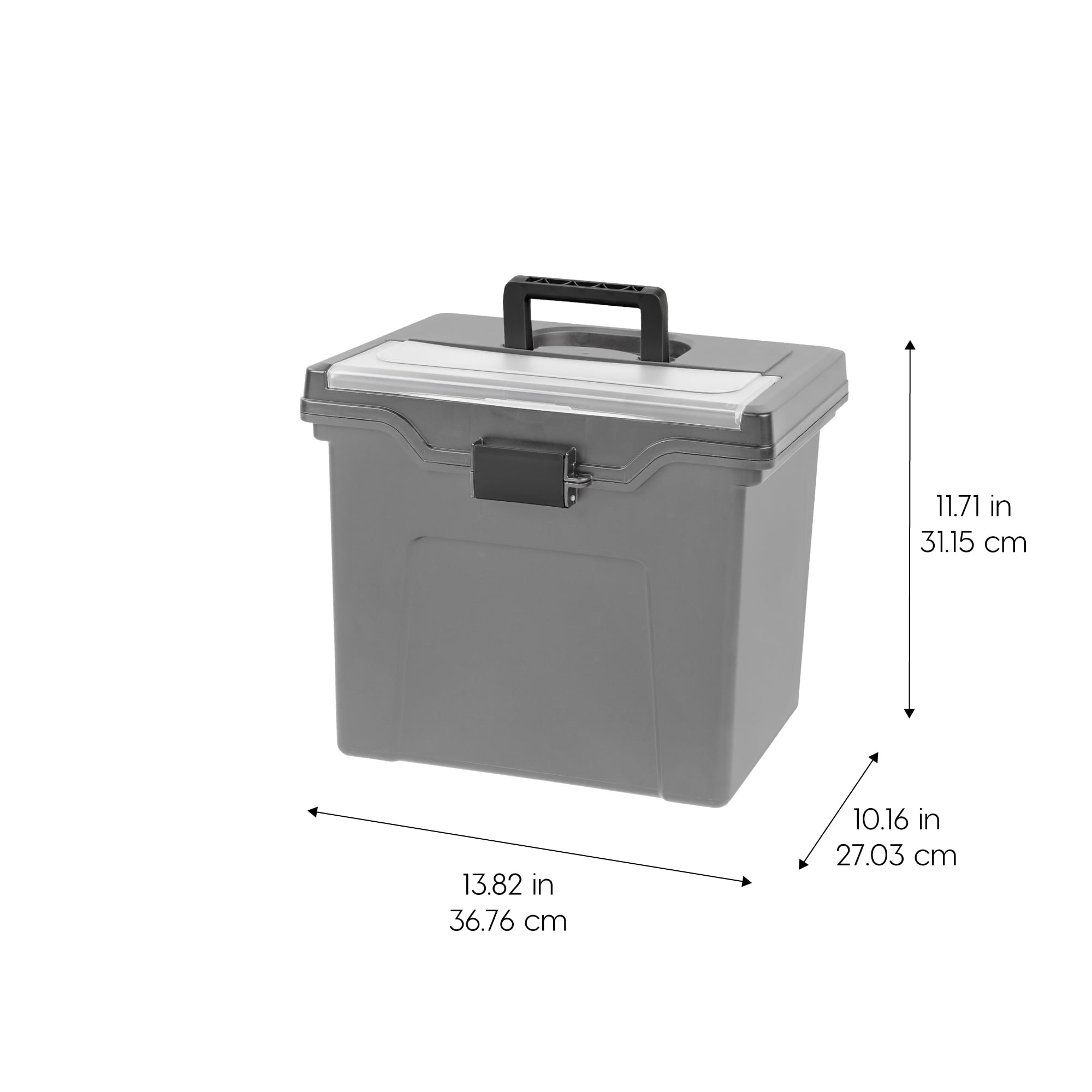 IRIS, Portable Plastic File Box with Organizer Lid, Letter Size
