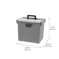 thumbnail image 2 of IRIS, Portable Plastic File Box with Organizer Lid, Letter Size, Gray, 4 Pk, 2 of 12