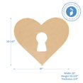 thumbnail image 2 of Wooden Heart Cutouts with Keyhole, 12 inches, Pack of 1 Unfinished Wood Sign for DIY Valentines Day Decorations, Crafts, and Wooden Romantic Love Décor, by Woodpeckers, 2 of 6