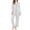 Grey, variant on Clearance! Hontri Pajama Sets for Women 2 Piece Womens Silk Like Pajamas Long Sleeve Set Two Sleepwear Button Down Nightwear Loungewear Sets Loungewear Pj Set Pink,M