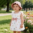 thumbnail image 2 of xfsWaSs Girls Beach Sundress Baby Toddler Summer Dress With Bow Floral Print Ruffle Sleeveless Sundress With Hat Cute Clothes 18-24 Months, 2 of 9