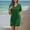 #250418A453 Green, variant on CaiJunJia Summer Dresses for Women 2025 V Neck T Shirt Dress Short Sleeve Sundress Holiday Casual Beach Frock