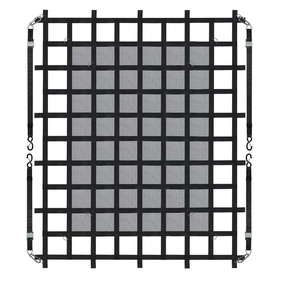 Heavy Duty Truck Cargo Net 72x57 Inches Adjustable Straps with Carabiners S Hooks Wear Resistant Weatherproof for Pickup Truck Jeep SUV Boat