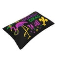 thumbnail image 3 of Binfone Mardi Gras With Flamingo Standard Size Pillowcase, Long Staple Pure Cotton Envelope Closure Pillow Cover,14"X20", 3 of 9