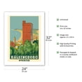 thumbnail image 2 of Helsingborg Sweden (Hälsingborg Sverige) - Kärnan Castle Tower - Vintage Travel Poster c.1930s - Fine Art Matte Paper Print (Unframed) 24x32in, 2 of 4
