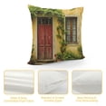 thumbnail image 4 of YINGXI  Italy Decorative Throw Pillow Case, Porch Different Flowers Pots Fresh Plants City Life in Tuscany Europe, Couch Bedroom Living Room Cushion Cover,Green Brown 22x22in, 4 of 5