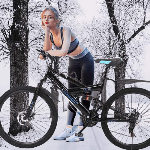 Riding full suspension bike on road sales
