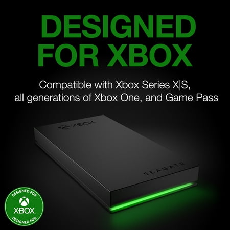 Seagate - Game Drive for Xbox 1TB External USB 3.2 Gen 1 Portable SSD with Green LED Bar