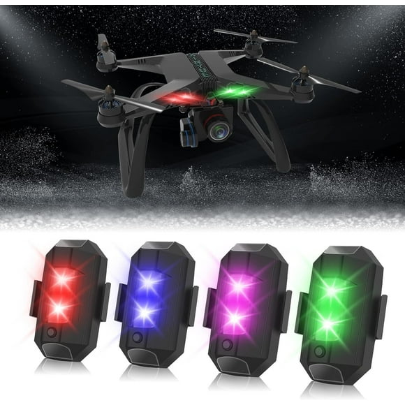 Luces estroboscópicas para drones, 4 luces LED RGB anticolisión con 40 modos de color, miniluces de vuelo nocturno USB para DJI Mini 3 Pro/Air 2S/Mini 2/Mavic Air 2/DJI