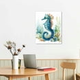 thumbnail image 2 of Lingy Blue Ocean Animals Wall Art Under The Sea Theme Art Prints Modern Underwater Animals Canvas Painting Blue Ocean Bathroom Decor Poster for Kids Room Bedroom Living Room, 2 of 4
