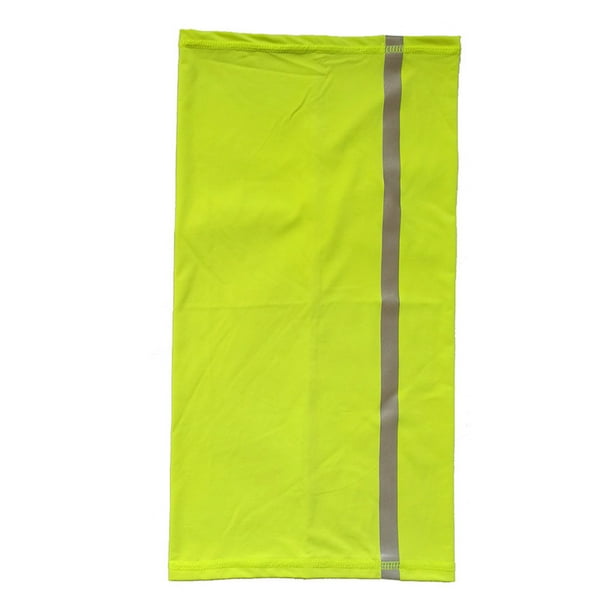 Naiovety Calentador de polainas para el cuello, pañuelo para la cabeza, pasamontañas multifunción, tira reflectante de Color sólido sin Ciclismo amarillo fluorescente