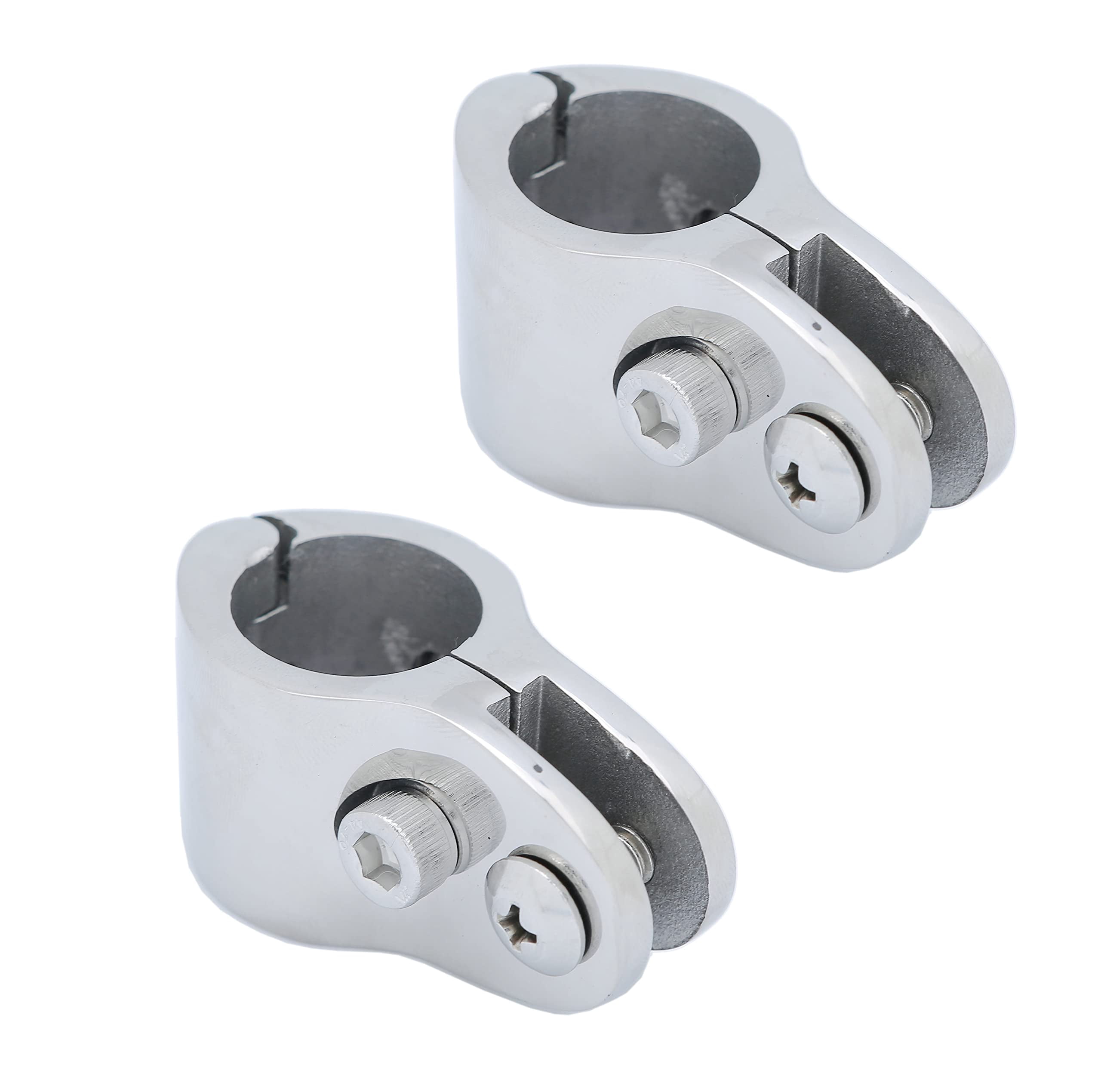 2pcs Top Jaw Slides with Quick Release Pin Round Tubing, Top Hardware, 316 Stainless Steel Marine Hardware Pair （22mm）
