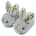 thumbnail image 2 of WZEIIOT Toddler Kids Girls Slippers Kawaii Bunny Cozy Plush Shoes Unisex Winter Warm Soft Indoor Outdoor Slip On Comfortable Fuzzy Footwear Us Size:1, 2 of 5