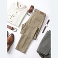 thumbnail image 2 of Men's Regular Fit Khaki Chino Pants, Straight Leg Casual Work Trousers with Pockets, 2 of 5