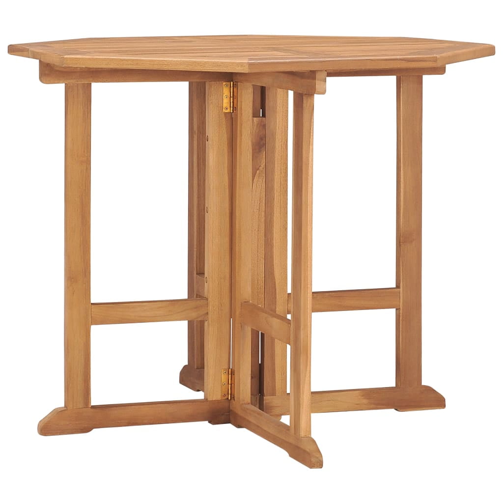 Folding Patio Dining Table 35.4"x35.4"x29.5" Solid Teak Wood Outdoor
