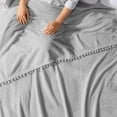 thumbnail image 6 of PAVILIA Fleece Throw Blanket for Couch with Pom Pom Fringe, Light Grey, Soft Cozy Fuzzy Flannel Blanket for Sofa Bed, Large Lightweight Plush All Season Throw, 60x80 Inches, 6 of 9