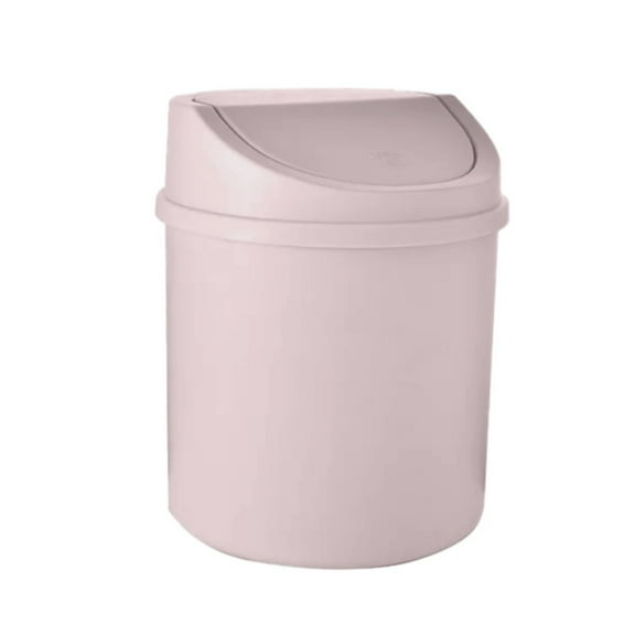 1 Pc Plastic Mini Trash Can Plastic Mini Desktop Trash Can with Swing-Top Lid Tiny Garbage Can, 5.11x6.7 Inch, Purple