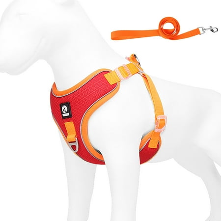 No Pull No-Choke Dog Vest Harness Padded Adjustable Dog Chest Strap for Outdoor Walking Travelling Traning Assistance A46