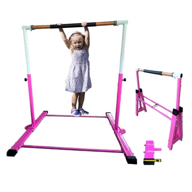 Gymnastics Training Bar for Kids Adjustable Height 3 to 5 FT Horizontal