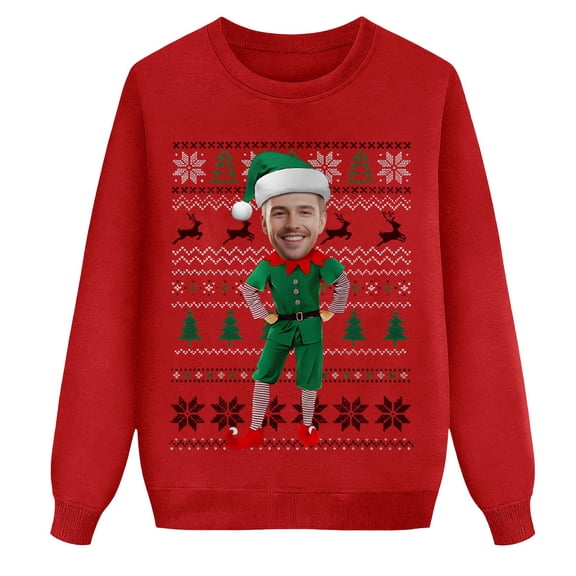 Christmas Sweaters Custom Print Matching Family Sweatshirts Casual Loose Fit Holiday Party Outfits Cozy Couple Pullover For Parents And Kids Christmas Sweaters