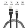 thumbnail image 4 of Bemz (3-Pack) USB Cables Compatible with Samsung Galaxy A25 5G - Heavy Duty Rugged Nylon Fast Charging Data Transfer (Type-C to Type-A) USB-C to USB-A Cables - 3.3 Feet - Black, 4 of 8