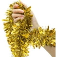 thumbnail image 6 of Tinsel Garland, 33 FEET Tgnazet Silver Tinsel Christmas Garland Christmas Tree Decrations Wedding Birthday Party Supplies, Gold, 6 of 9