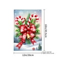 thumbnail image 4 of JOOCAR Christmas Candy Cane and Holly Garden Flag with Red Bow and Bell for Winter Christmas Home Outdoor Garden Yard Door Decor 12x18 inch, 4 of 5