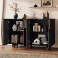 thumbnail image 2 of EUROCO 54" Buffet Cabinet Sideboard with Storage,Retro Accent Table with Adjustable Shelves for Kitchen,Living Room,Entryway,Black, 2 of 7