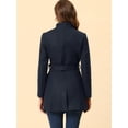 thumbnail image 4 of Abrigos Largos Con Cinturón De ManLarCon Cuello Alto Elegante De Invierno PaMujer Azul oscuro M, 4 of 5