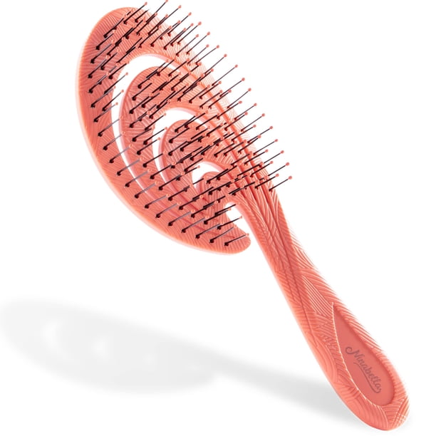 Ninabella Cepillo desenredante para mujeres, hombres y niños, no tira del cabello, cepillo alisador de cabello para cabello liso, rizado y húmedo, cepillo desenredante ondulado único, material recicla