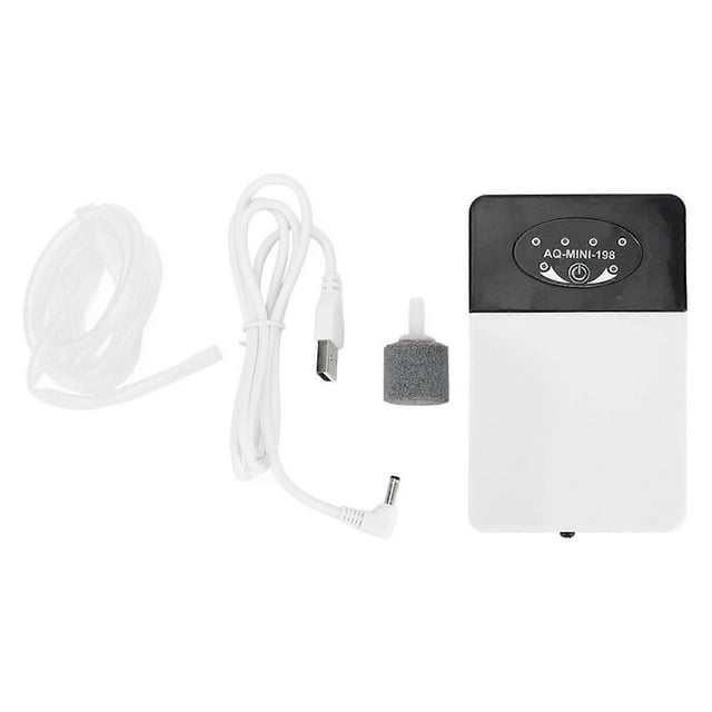 Oxygen Pump Plastic Mini Single Hole Noiseless Aquarium USB Oxygen Pump for Fish Tank DC 5V 1W